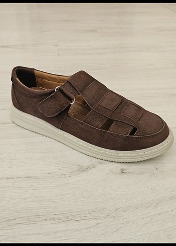 hakiki deri nubuk erkek sandalet - Görsel 3