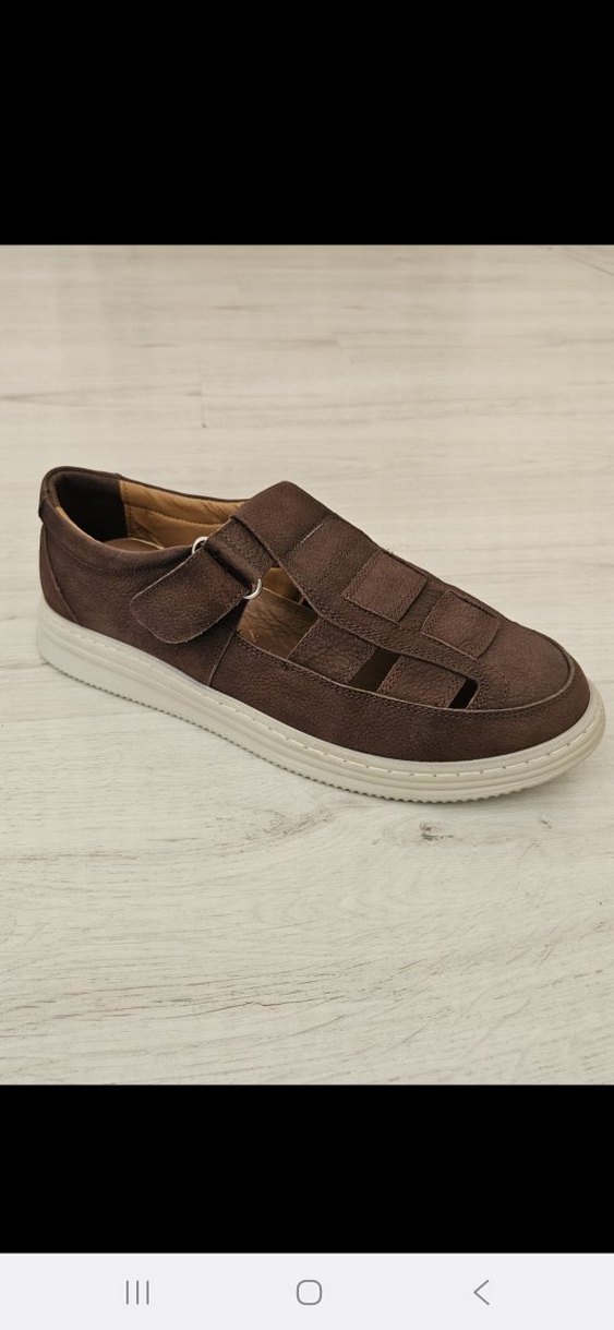 hakiki deri nubuk erkek sandalet - Görsel 3