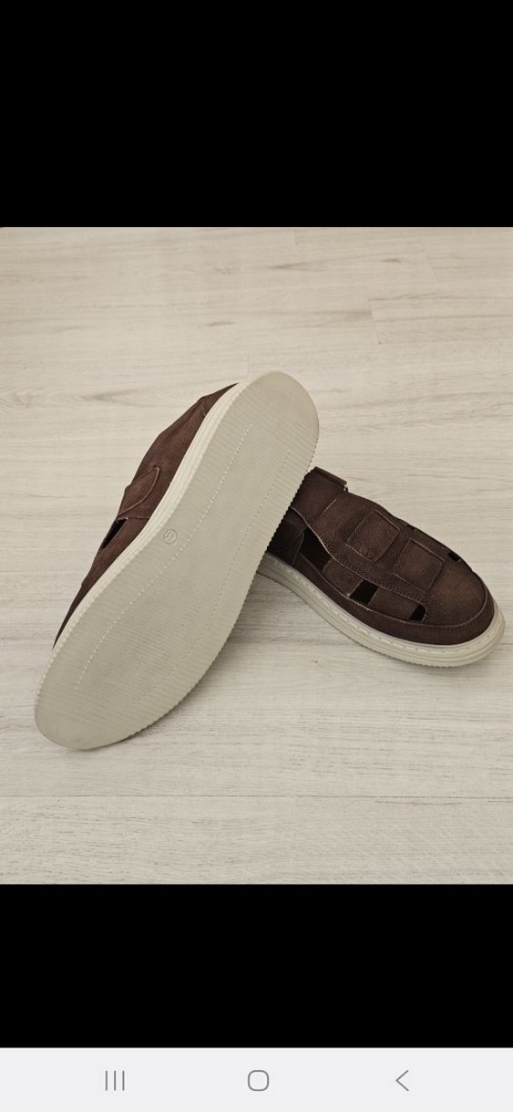 hakiki deri nubuk erkek sandalet - Görsel 2