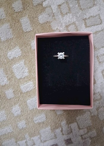 925 ayar gümüş tektaş yüzük - Görsel 2