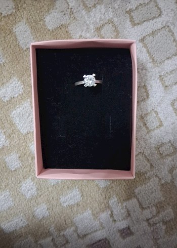 925 ayar gümüş tektaş yüzük - Görsel 3