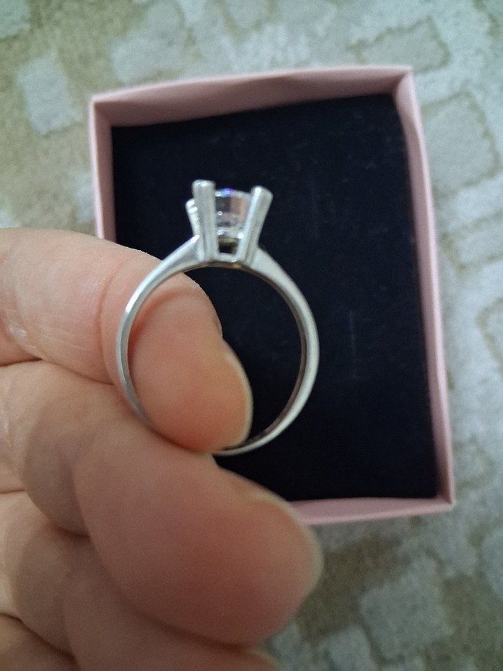 925 ayar gümüş tektaş yüzük - Görsel 4