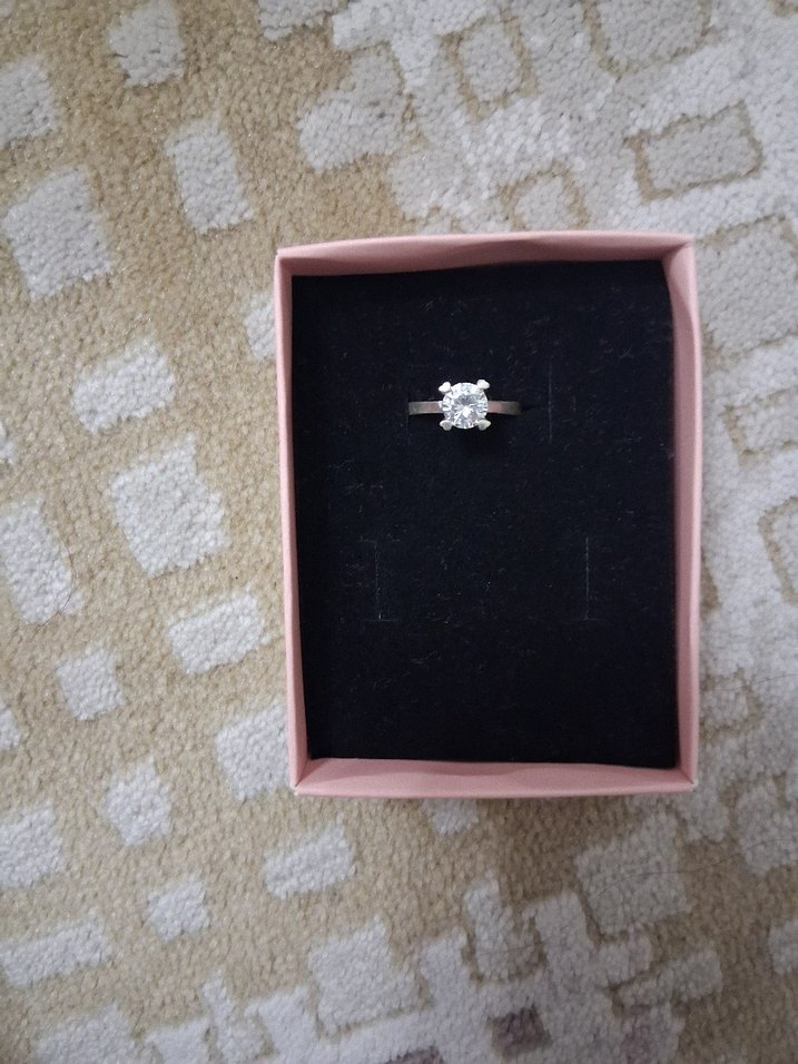 925 ayar gümüş tektaş yüzük - Görsel 2