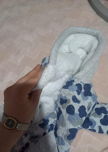 Mavi Kalin İçi Polar Bebek Tulumu - Görsel 7