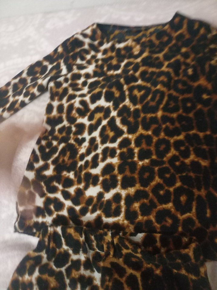 Kahverengi Leopar Desenli Bohem Çocuk Takımı - Görsel 2