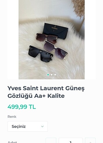 Yves Saint Laurent güneş gözlüğü Aa+Kalite siyah