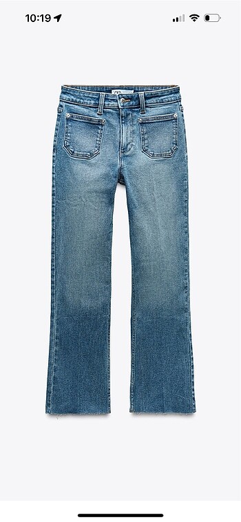 Zara cep detaylı flare jean