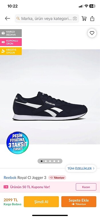 Reebok erkek snaeker