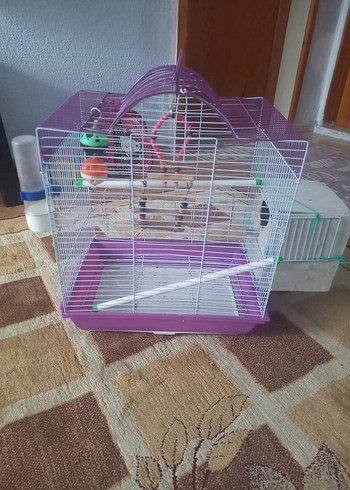 Mor Renkli Kuş Kafesi ve Oyuncakları - Görsel 4