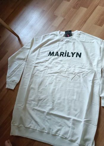 l Beden beyaz Renk Beyaz Uzun Kollu MARiLYN Baskılı Sweatshirt