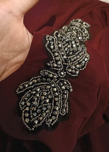 Bordo Uzun Kollu tunik - Görsel 3