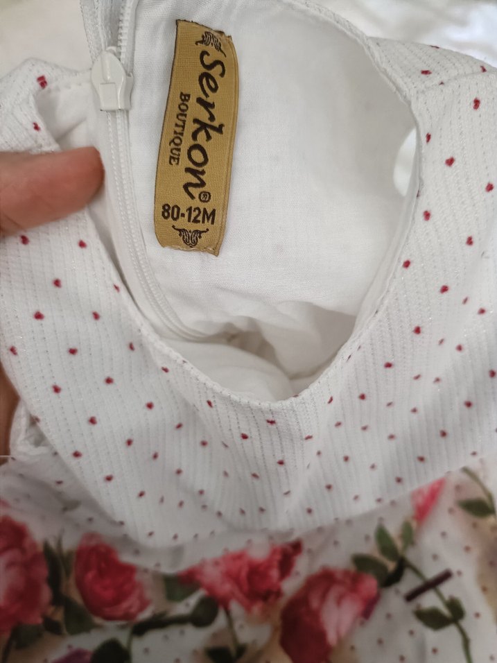 Kız Çocuk Çiçekli Kolsuz Elbise - Görsel 2