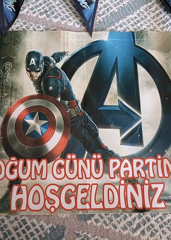 Kaptan Amerika Doğum Günü Parti Süsü - Görsel 2