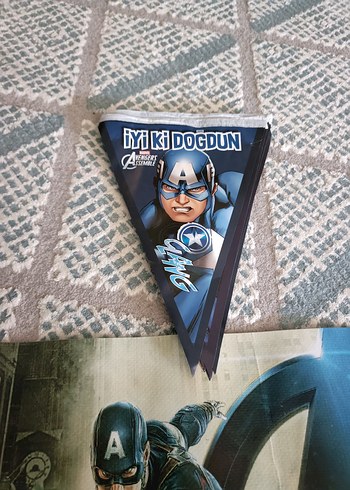 Kaptan Amerika Doğum Günü Parti Süsü - Görsel 4