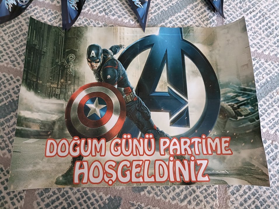 Kaptan Amerika Doğum Günü Parti Süsü - Görsel 2