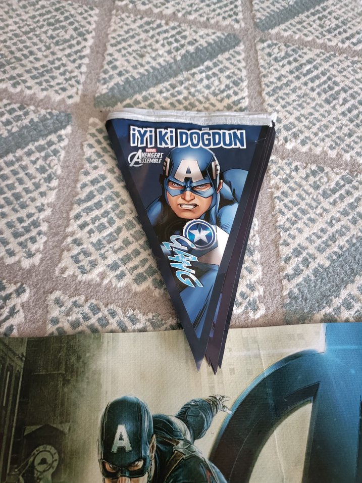 Kaptan Amerika Doğum Günü Parti Süsü - Görsel 4