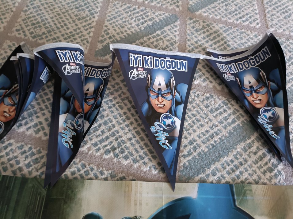 Kaptan Amerika Doğum Günü Parti Süsü - Görsel 3