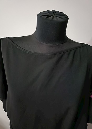 Uzun Siyah Nakışlı Kadın elbise - Görsel 5