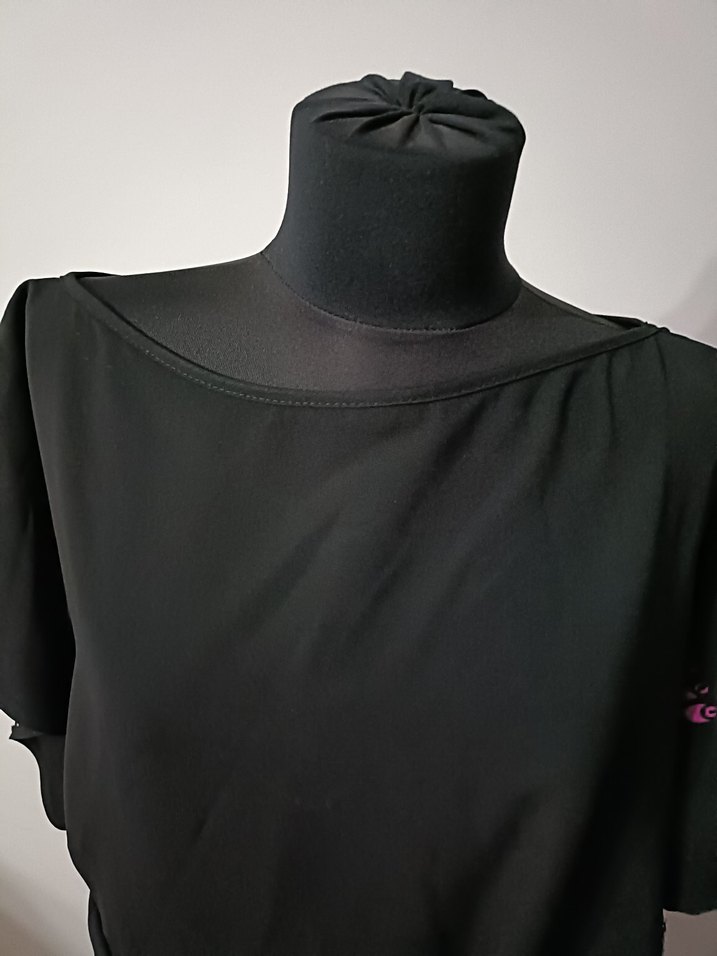 Uzun Siyah Nakışlı Kadın elbise - Görsel 5