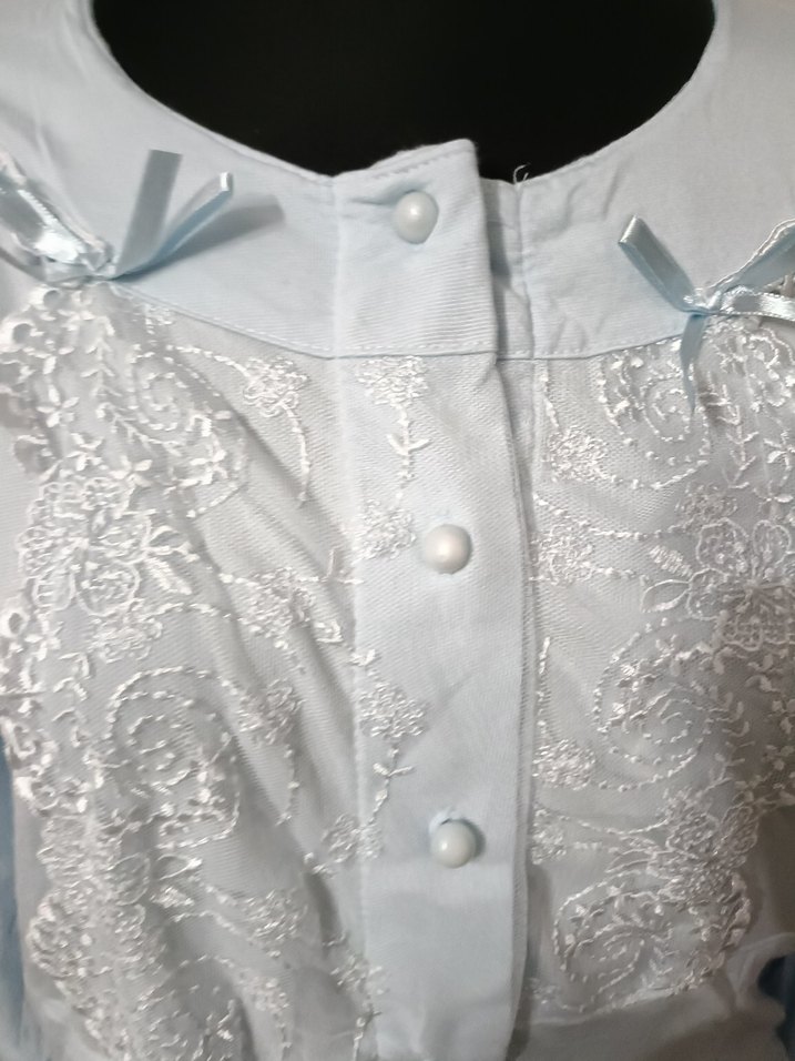 Düğmeli Beyaz Hamile Bluzu, Uzun Kollu, Pamuk - Görsel 2