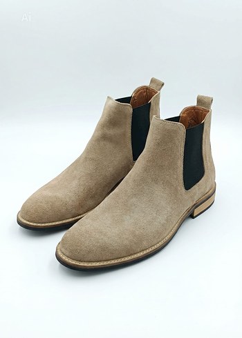 bej Süet Erkek Günlük Chelsea Bot - Görsel 2
