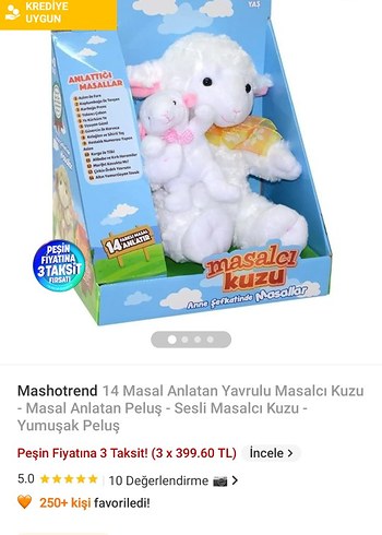 Sesli Masalcı Kuzu Peluş Oyuncak