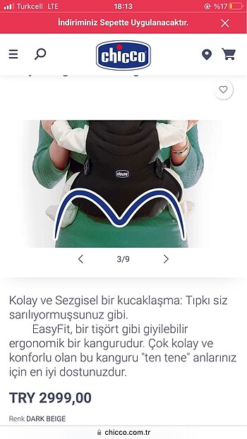  Beden Chicco EasyFit Kanguru