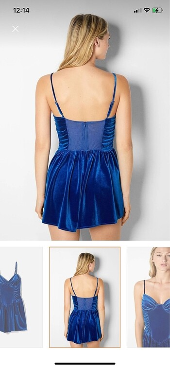 s Beden Bershka kadife mini elbise