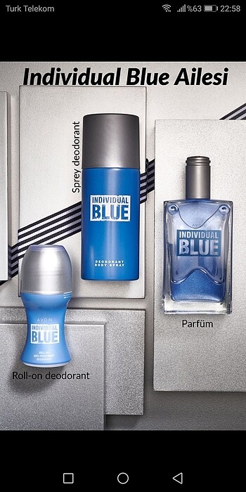 İndividual blue set ve pur blanca sprey