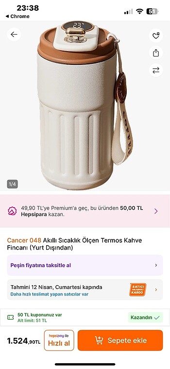 Termos tek kişilik