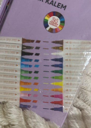 Çift Uçlu Pastel Renkli Akrilik Kalem 12'li - Görsel 2