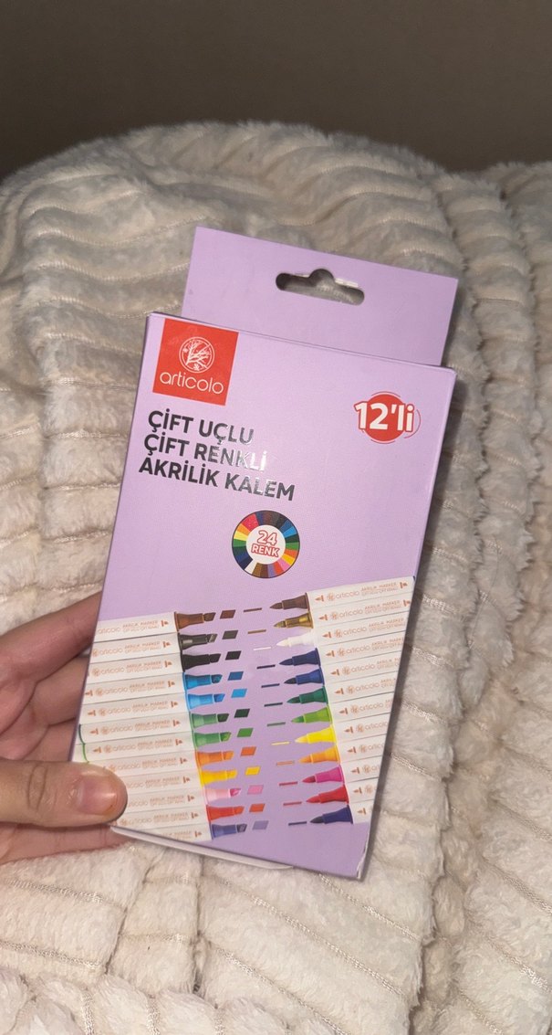 Articolo 12'li Çift Uçlu Çift Renkli Akrilik Kalem - Görsel 2