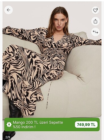 Mango Leopar desen elbise