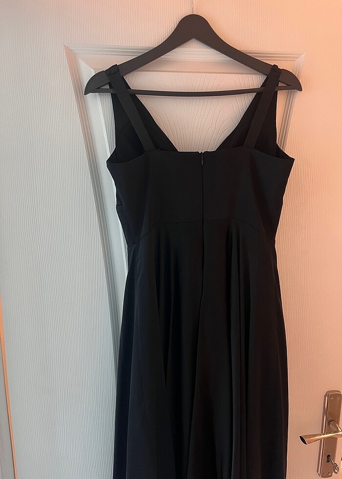 Siyah saten elbise - Görsel 3