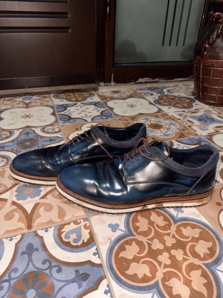 Erkek Klasik Mavi Deri Ayakkabı - Görsel 2