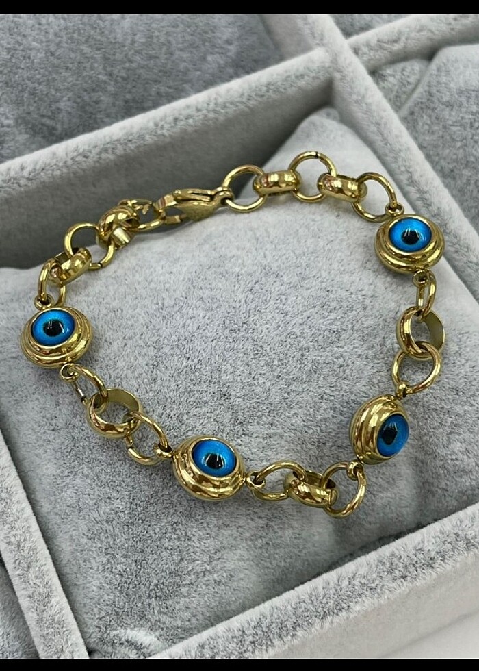 Çelik nazar boncuklu bileklik  - Görsel 2