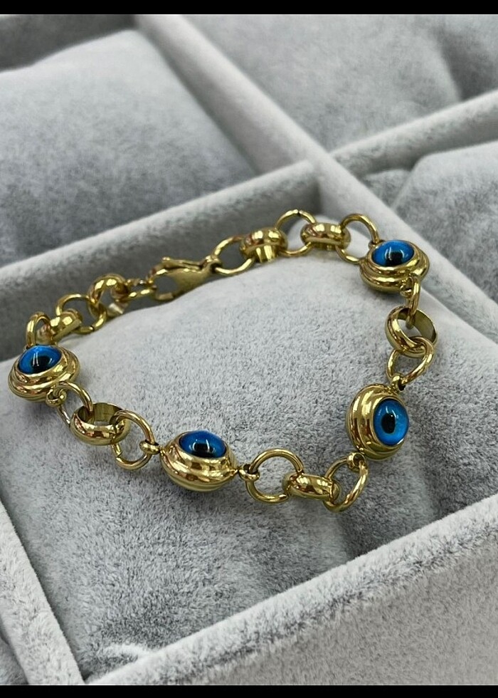 Çelik nazar boncuklu bileklik  - Görsel 3