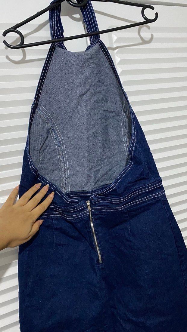 Lacivert Kemerli Denim Midi Tulum - Görsel 2