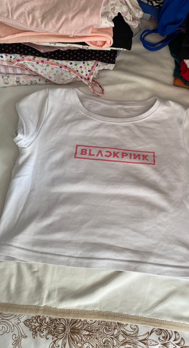 Kız Çocuk Beyaz Baskılı Kısa Kollu Tişört - Görsel 2