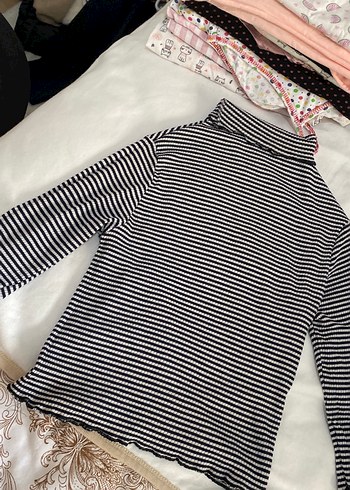 Kız Çocuk Beyaz Zebra Desenli Uzun Kollu Triko - Görsel 2