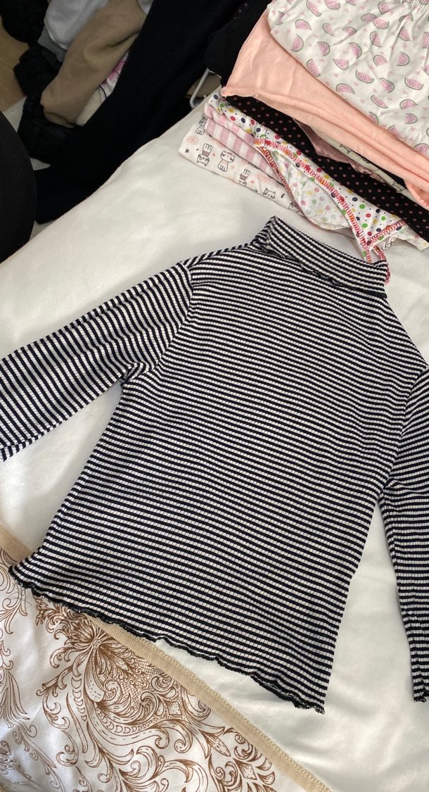 Kız Çocuk Beyaz Zebra Desenli Uzun Kollu Triko - Görsel 2