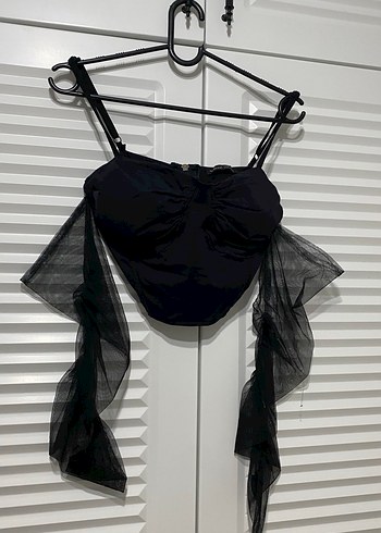 Siyah Drapeli Gotik Mini Büstiyer - Görsel 2