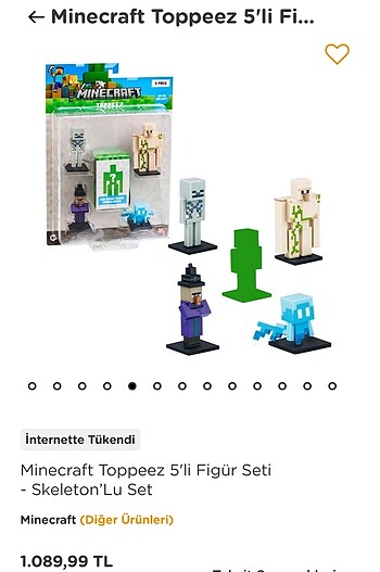 Minecraft toppez 5 li figur set