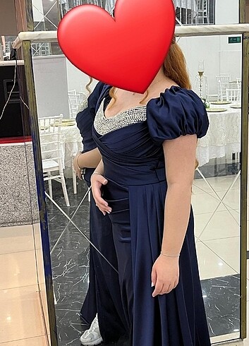 Diğer Saten taşlı uzun abiye 