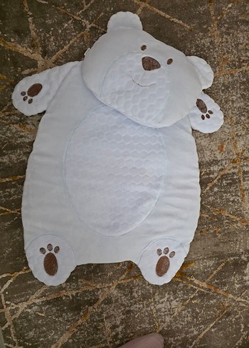 Nakışlı açık mavi Ayı Desenli Bebek bakım minderi - Görsel 2