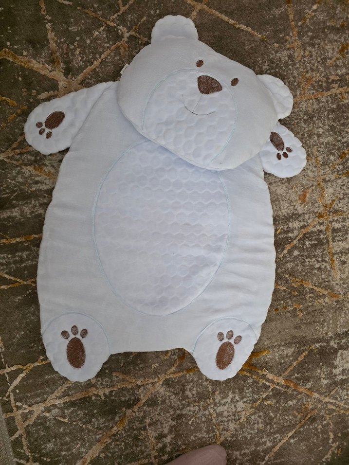 Nakışlı açık mavi Ayı Desenli Bebek bakım minderi - Görsel 2