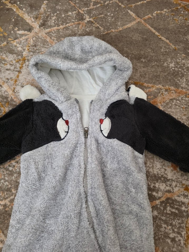 Gri Kürklü Bebek Tulumu - Görsel 2