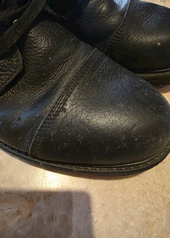 Tokalı Siyah Deri Erkek Biker Botları - Görsel 4