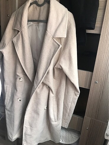 Trendyolmilla Bej/Krem Oversize Kaban