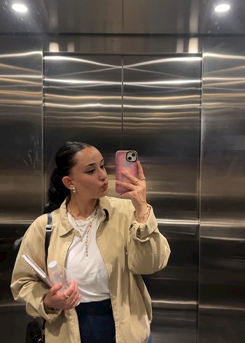 Jerf Luz Yüksek Bel Lacivert Tayt - Görsel 5